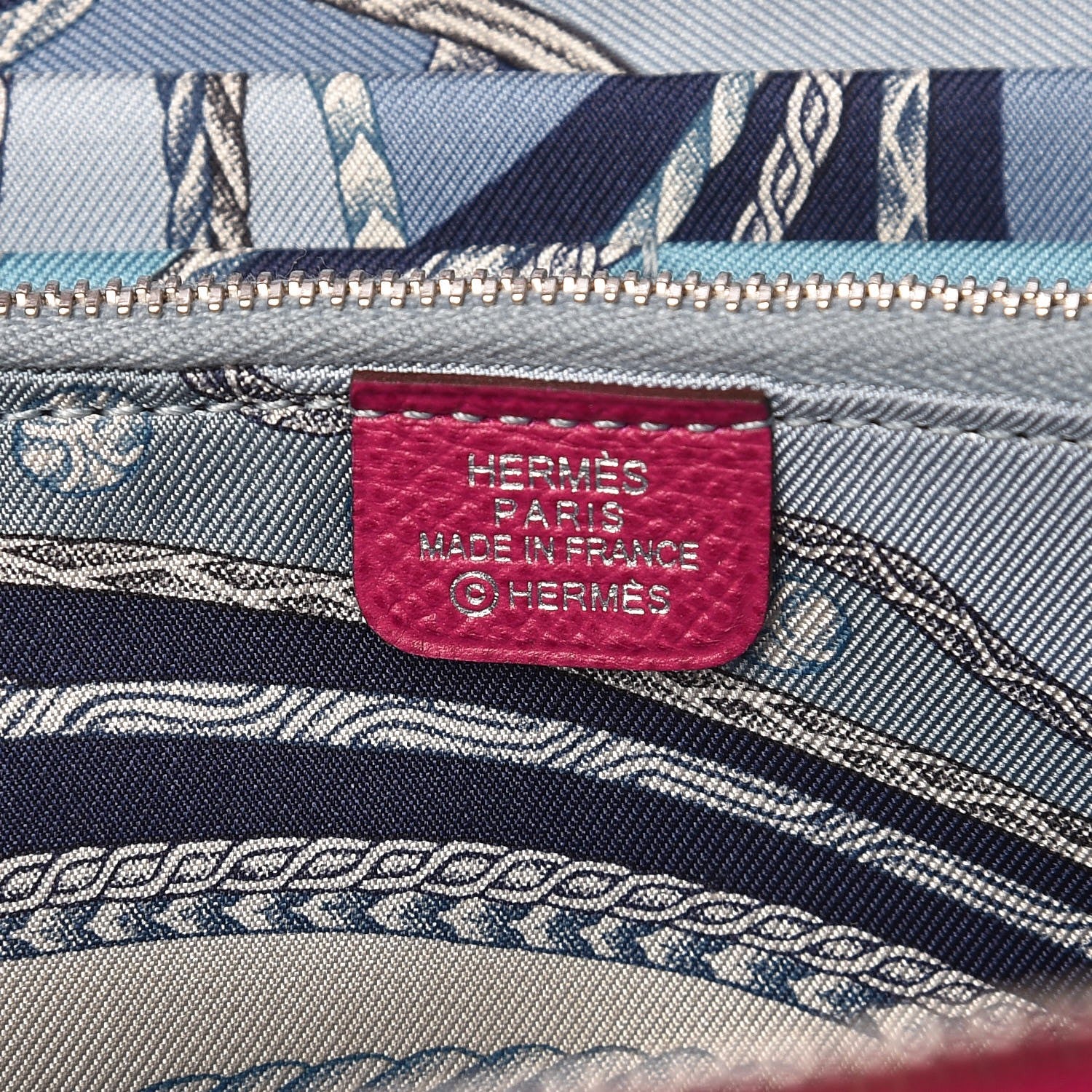 Hermes Epsom Silk'In Wallet Rose Pourpre Bleu Lin 6 of 8