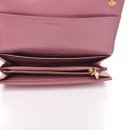 Miu Miu Patent Embossed Crocodile Continental Wallet Pink 5 of 9