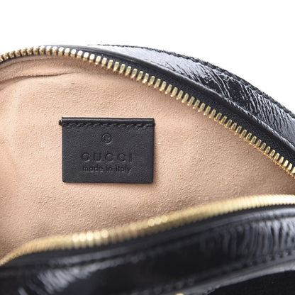 Gucci Suede Patent Web Mini Ophidia Round Shoulder Bag Black 6 of 11