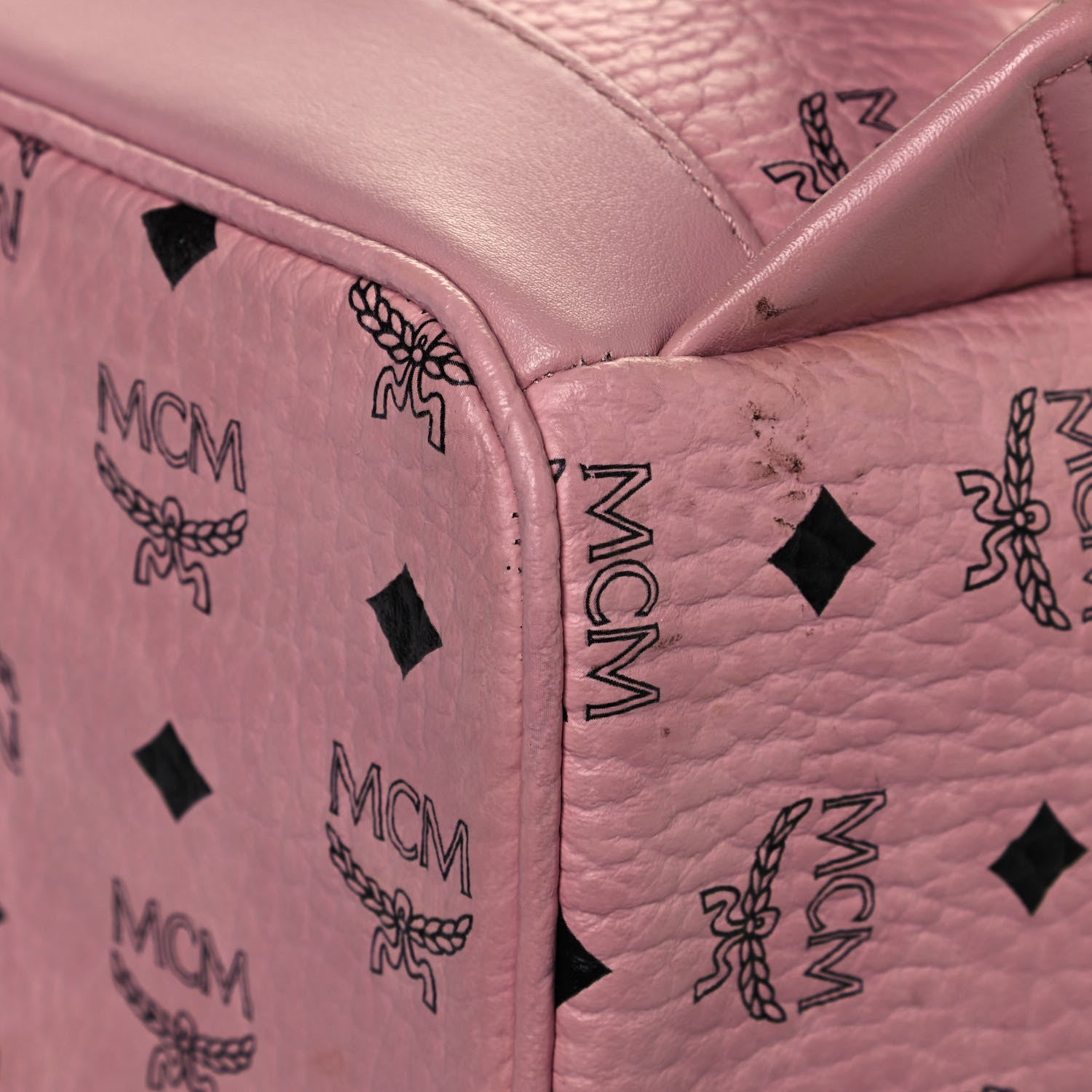 MCM Visetos Studded Retro Trilogie Stark Backpack Pink 10 of 14