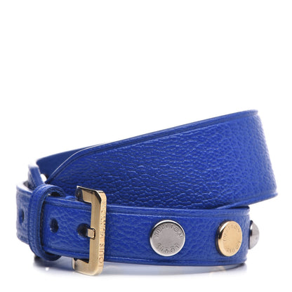 Louis Vuitton Goatskin Spike It Wrap Bracelet 17 Blue 1 of 8