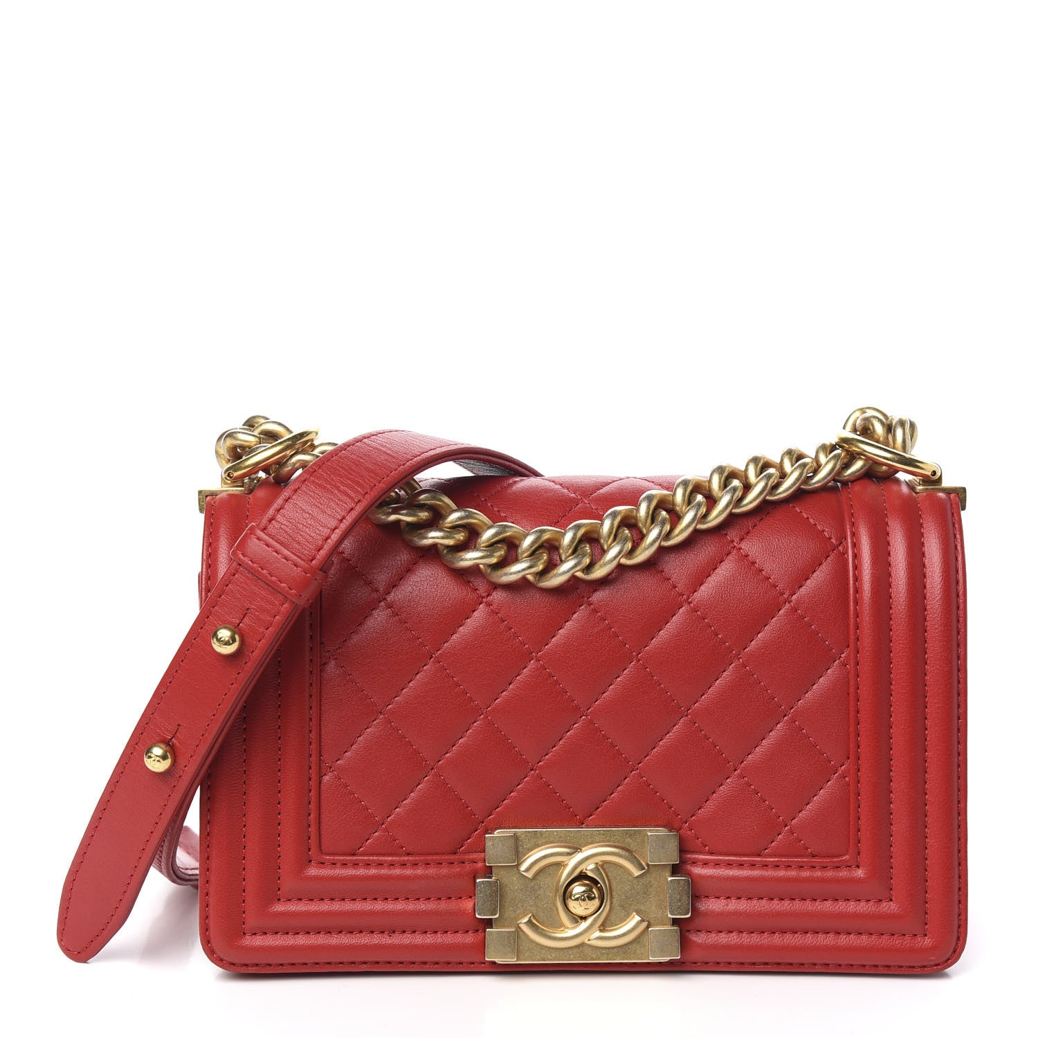 Chanel Lambskin Quilted Small Boy Flap Red 2 of 9