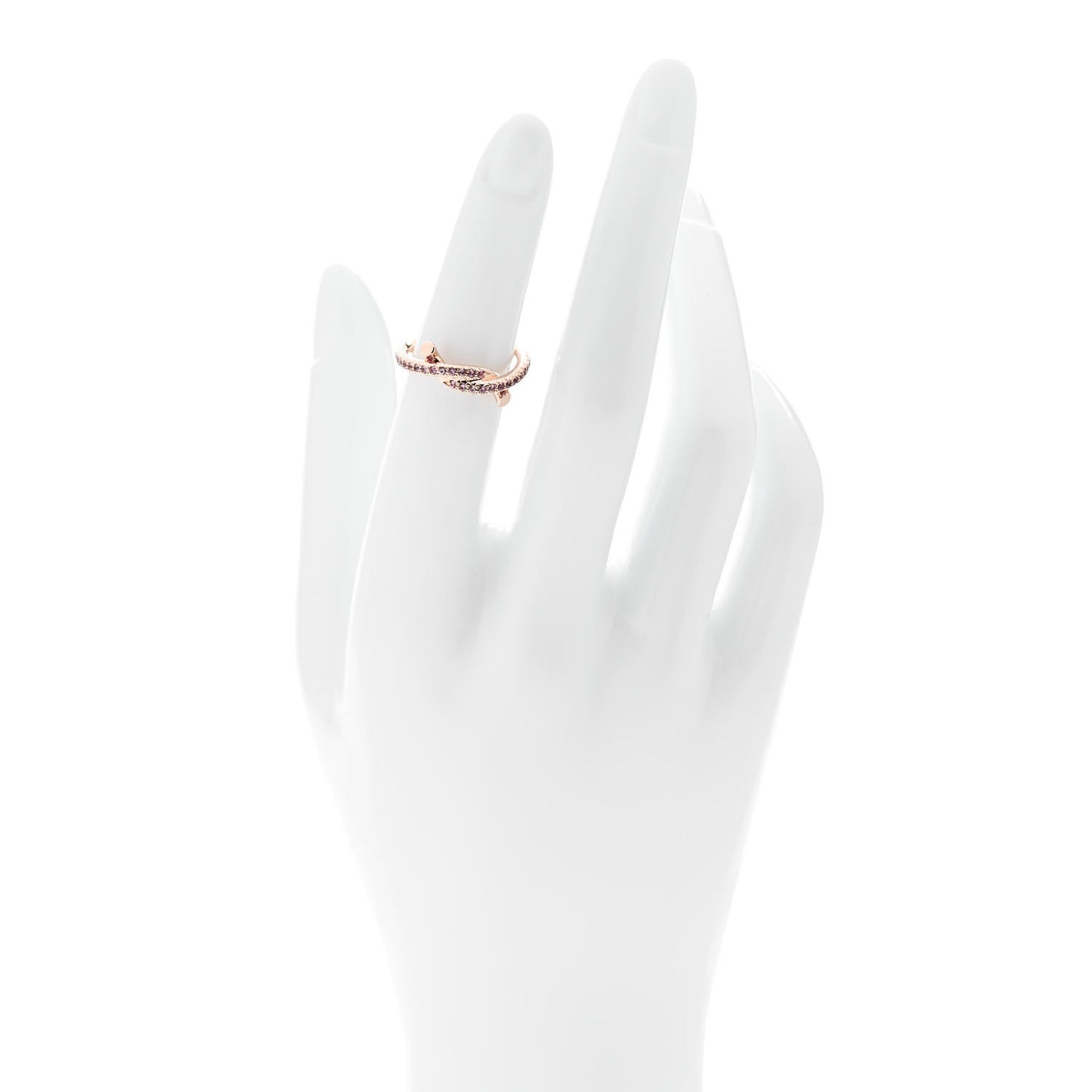 18K Pink Gold Pink Sapphire Entrelaces Ring 48 4.5