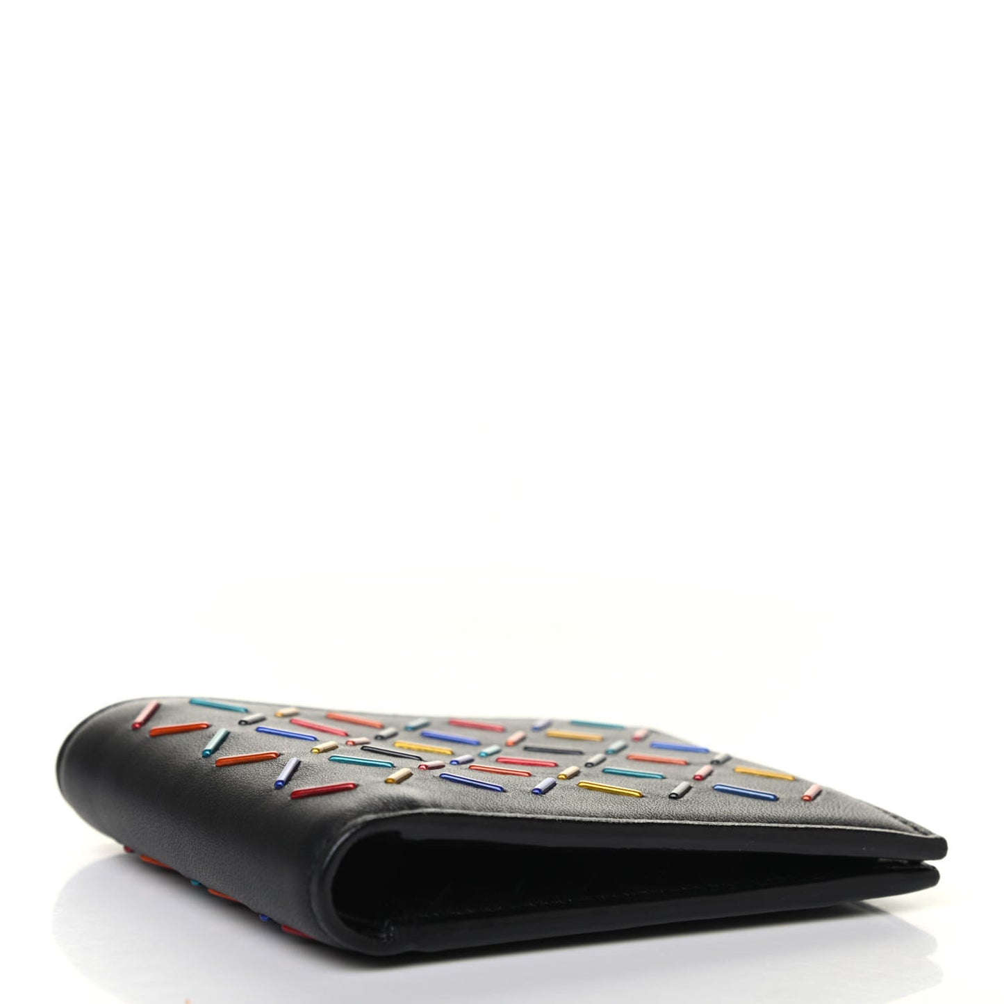 Nappa Embellished Bi-Fold Wallet Black Multicolor