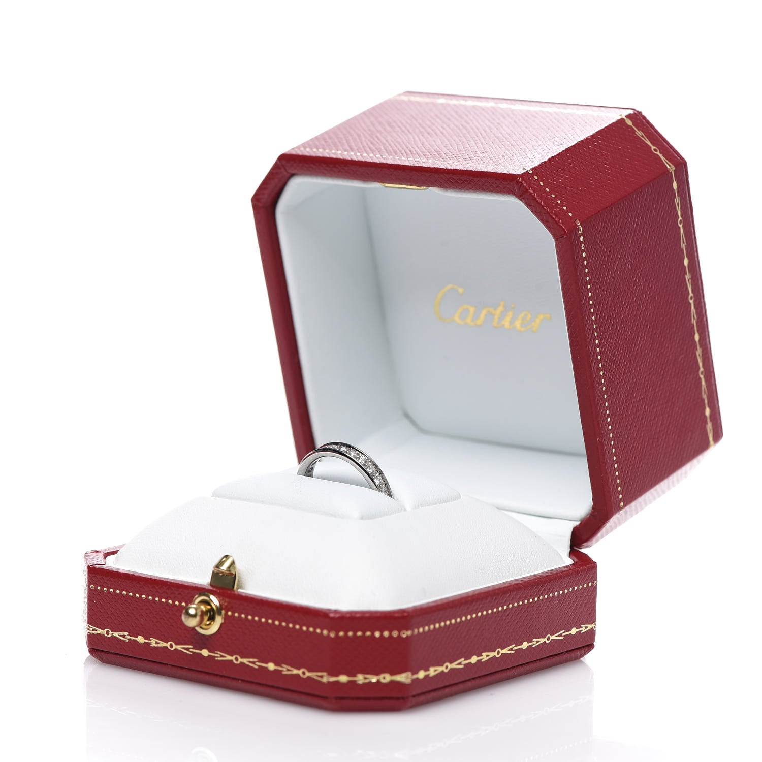 Cartier 18K White Gold Diamond 3.5mm Ballerine Wedding Band Ring 47 4 4 of 4