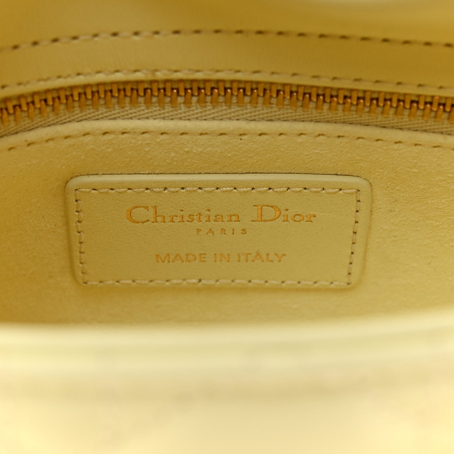 Lambskin Cannage Mini Lady Dior Soft Yellow