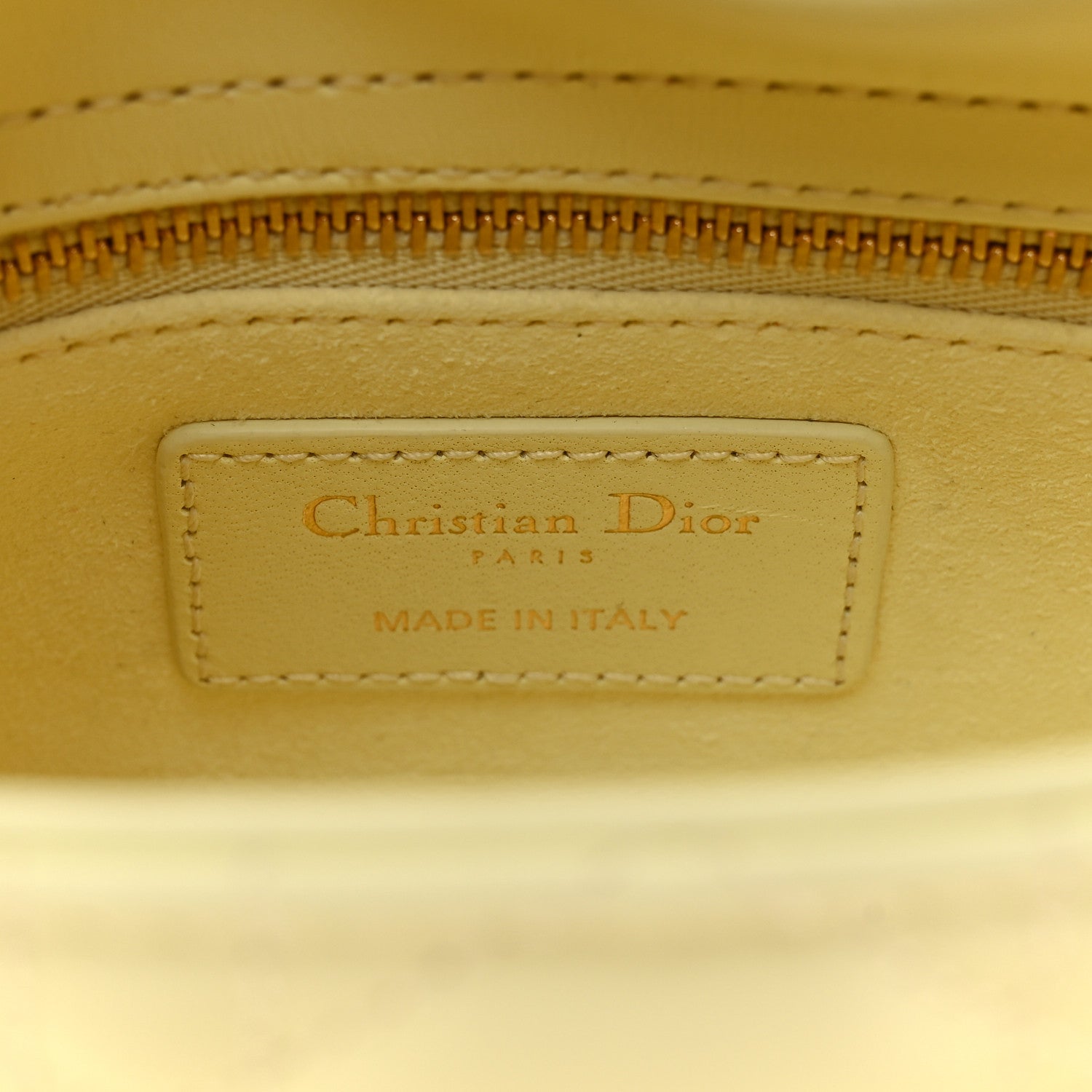 Christian Dior Lambskin Cannage Mini Lady Dior Soft Yellow 6 of 11