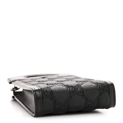 Gucci Nylon Calfskin Enamel GG Matelasse Mini Top Slip Handle Crossbody Bag Black 4 of 13