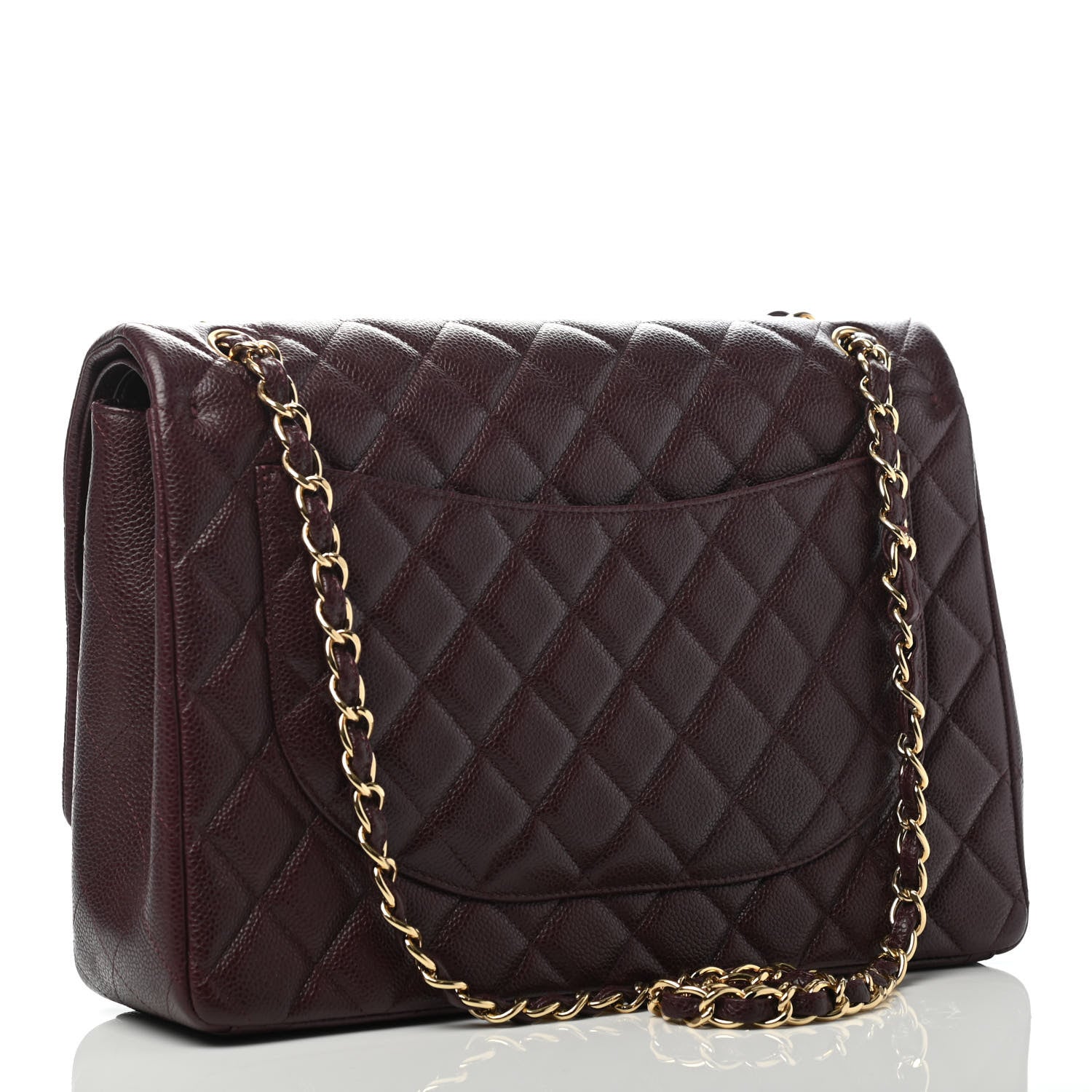 Chanel Caviar Quilted Maxi Double Flap Burgundy 2 of 4