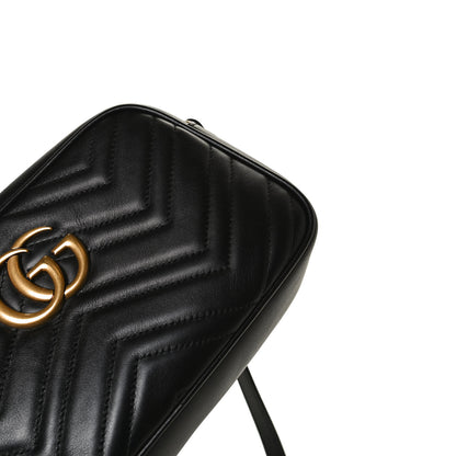 Gucci Calfskin Matelasse Small GG Marmont Chain Shoulder Bag Black 12 of 12