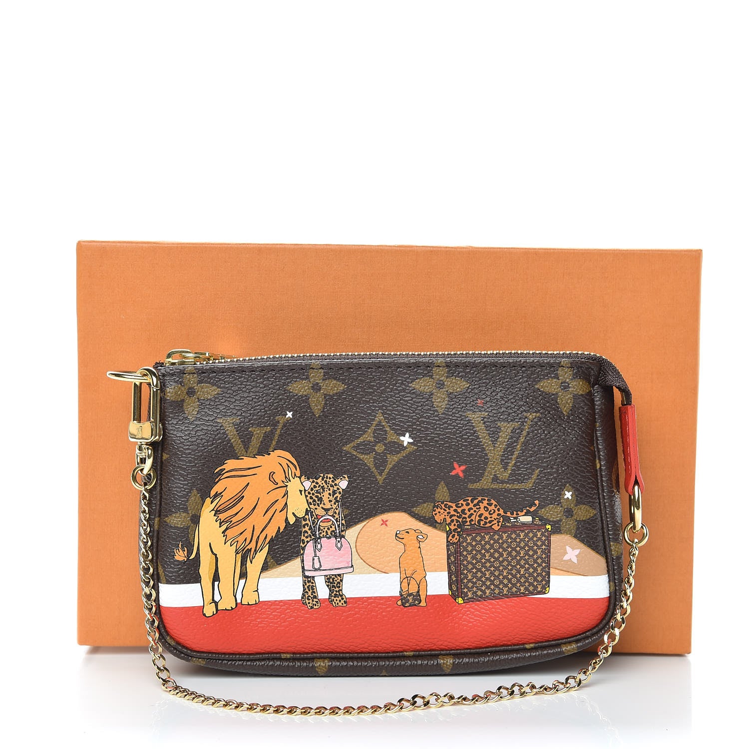 Louis Vuitton Monogram 2018 Christmas Animation Mini Cats Pochette Accessories 8 of 8