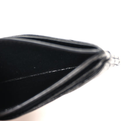 Saint Laurent Grain De Poudre Matelasse Chevron Monogram Credit Card Case Black 5 of 7