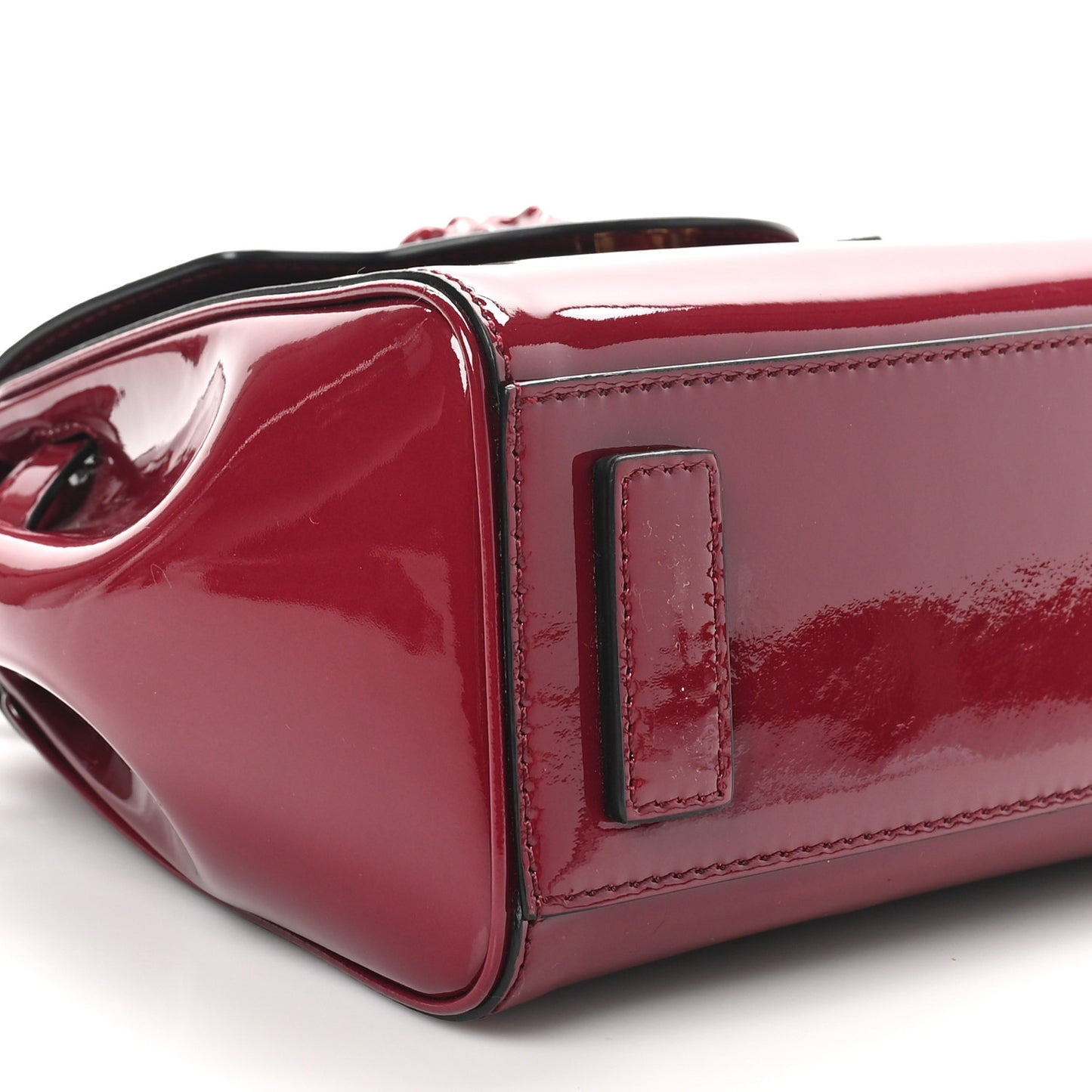 Patent Calfskin Small La Medusa Top Handle Bag Claret