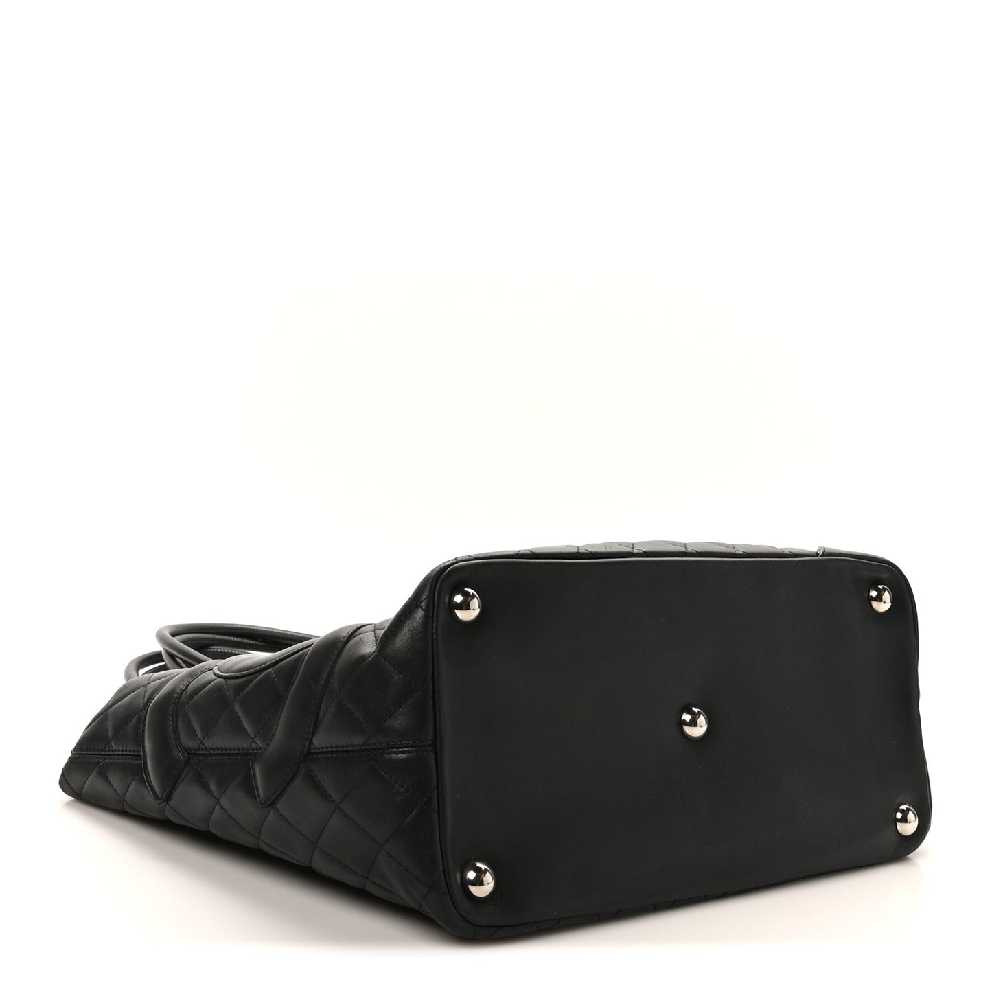 Calfskin Quilted Large Cambon Tote Black