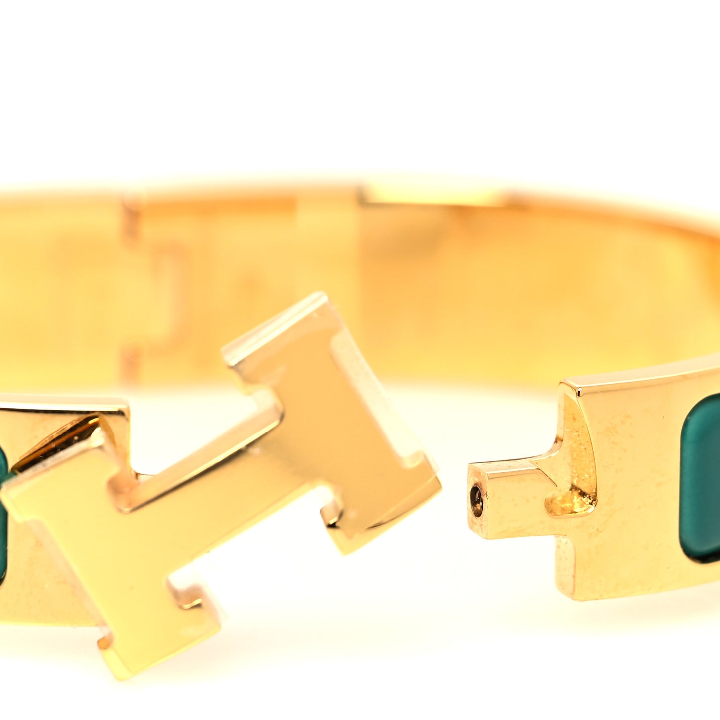 Enamel Narrow Clic Clac H Bracelet PM Malachite