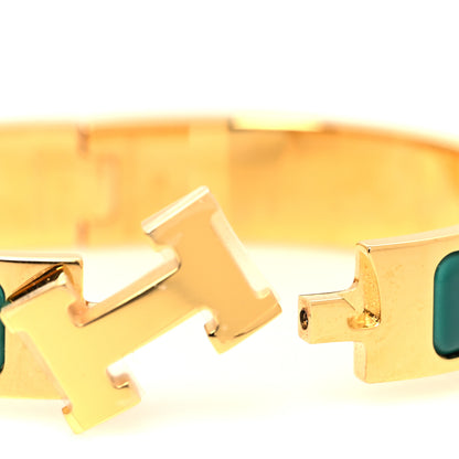 Hermes Enamel Narrow Clic Clac H Bracelet PM Malachite 4 of 5