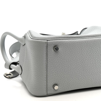 Hermes Taurillon Clemence Mini Lindy 20 Bleu Pale 9 of 11