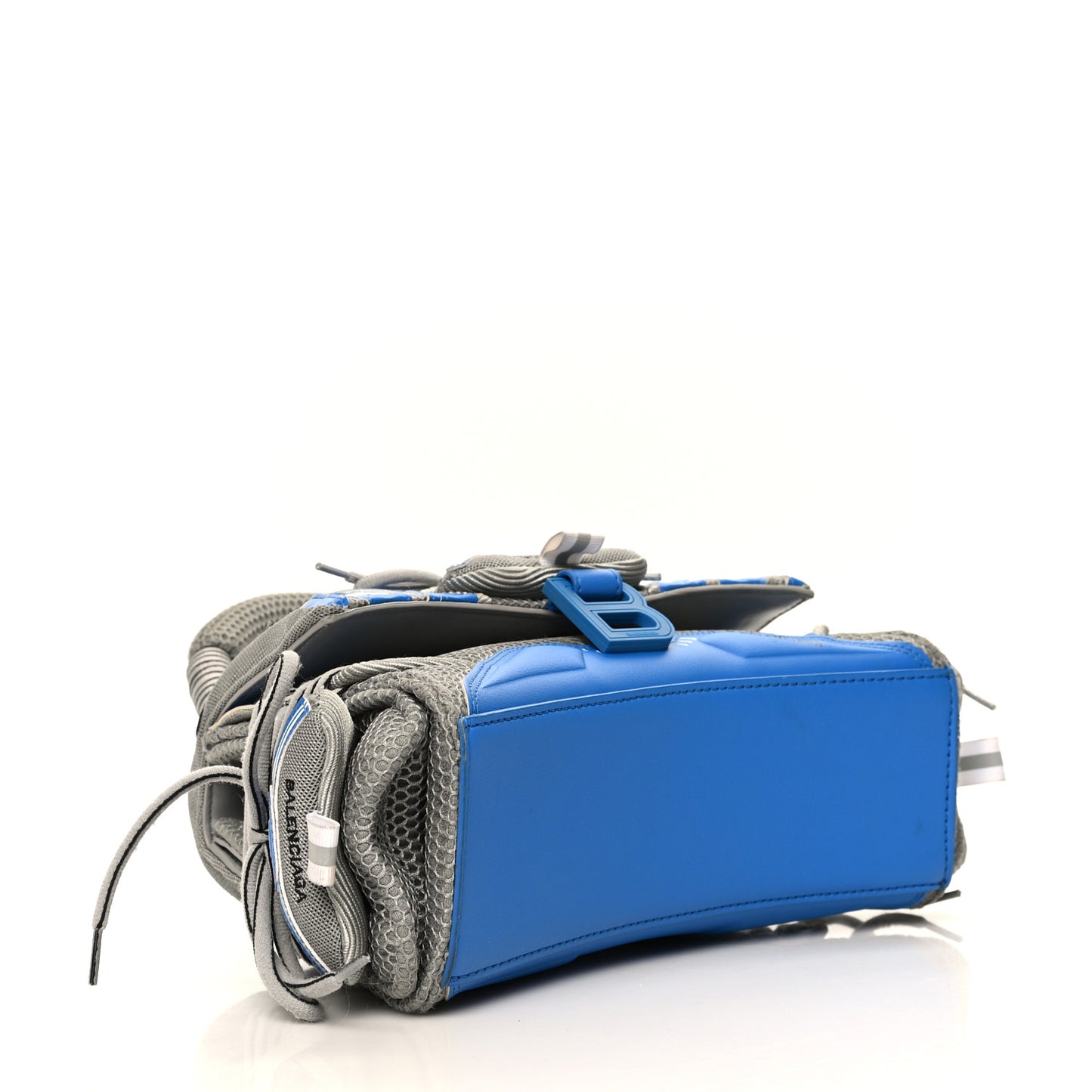 Faux Calfskin Fabric Small Sneakerhead Top Handle Bag Blue Grey