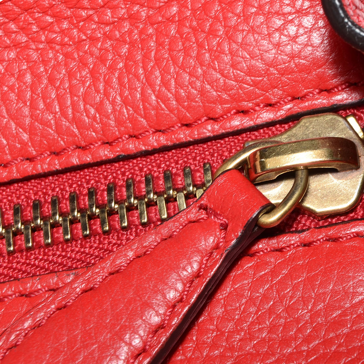 Drummed Leather Micro Luggage Coquelicot