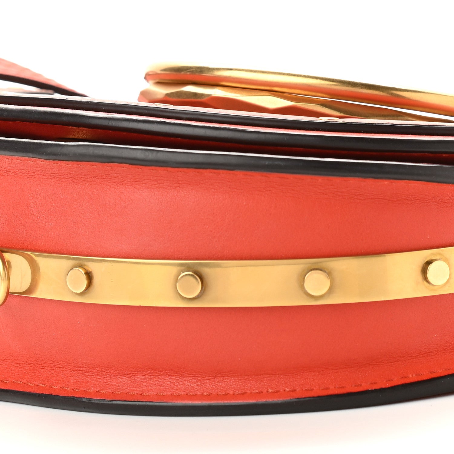 Chloe Calfskin Small Nile Bracelet Minaudiere Bag Sepia Red 8 of 9