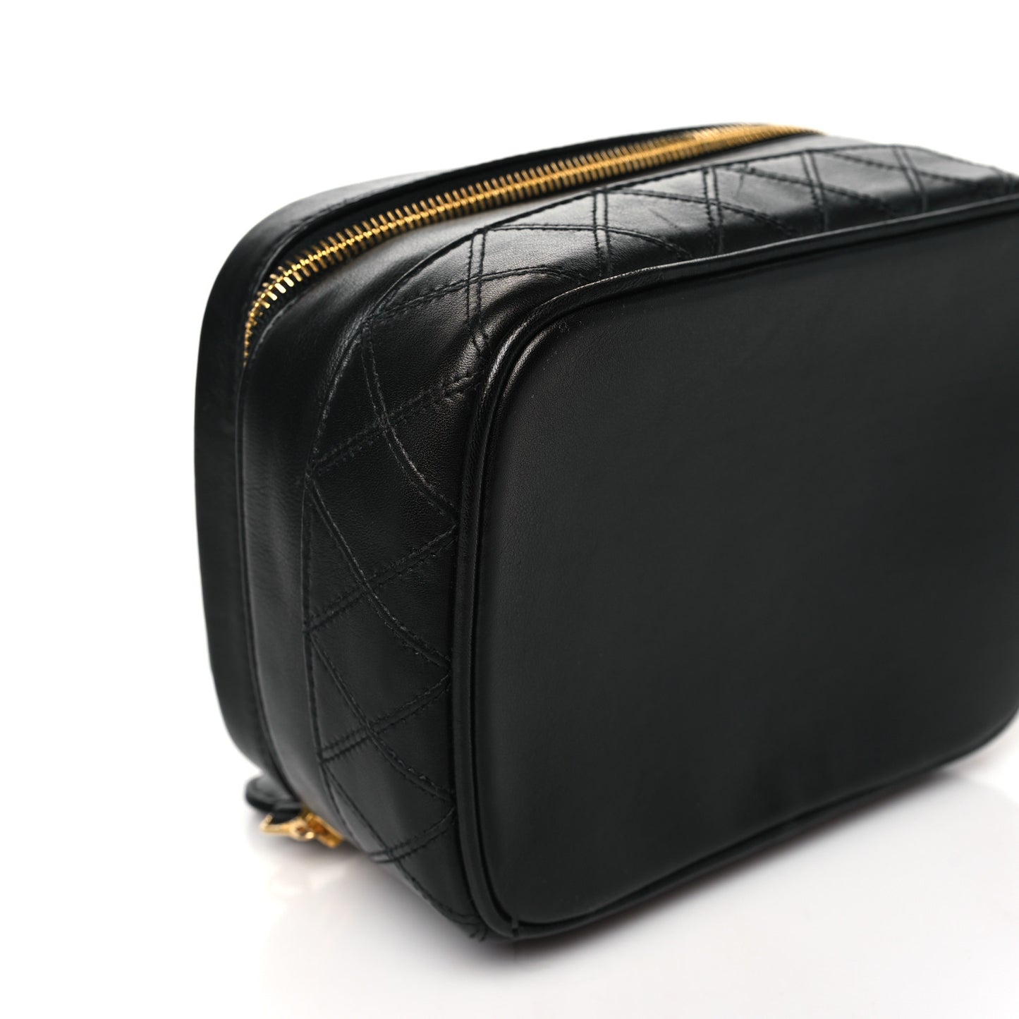 Lambskin Vanity Cosmetic Case Black