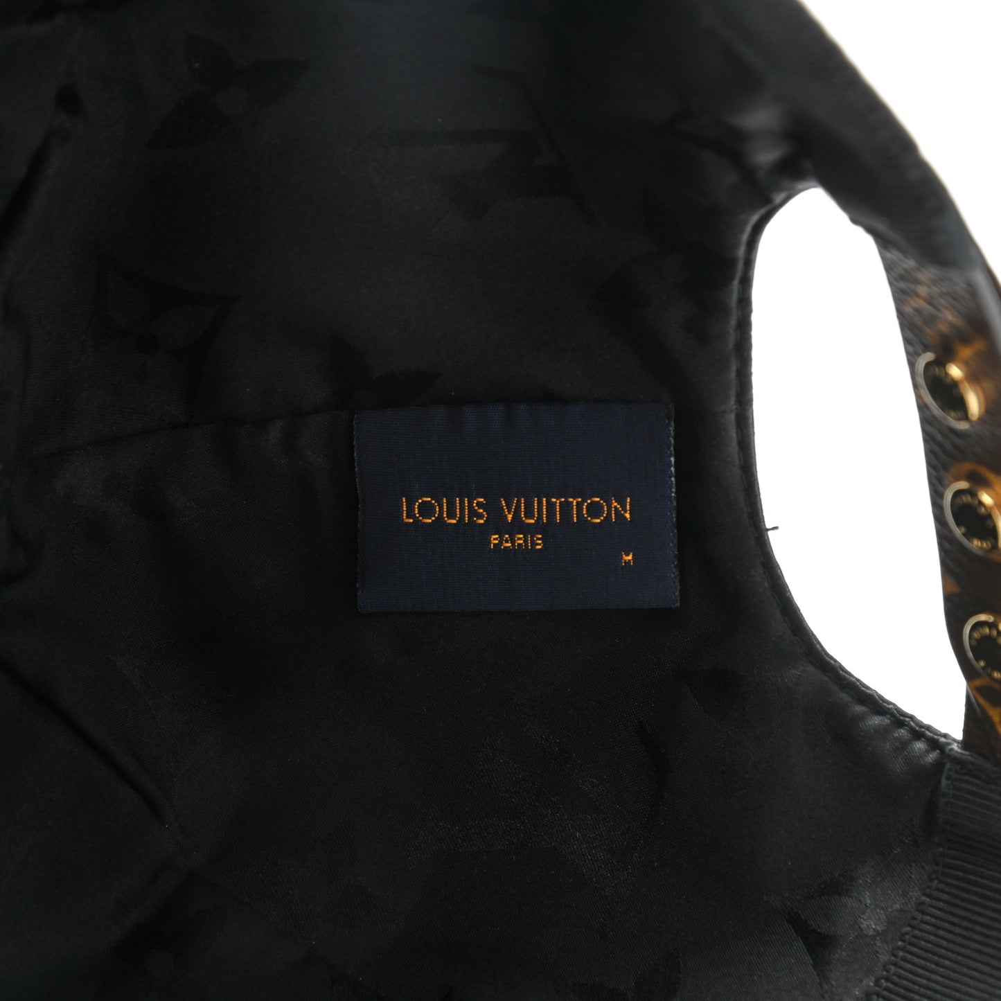 Polyester Silk Monogram LV Get Ready Cap M Black