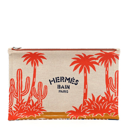 Hermes H Canvas Le Bel Oasis Case Marine Terracotta 1 of 6