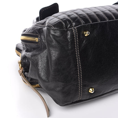 Chloe Calfskin Quilted Large Bay Tote Black 5 of 11
