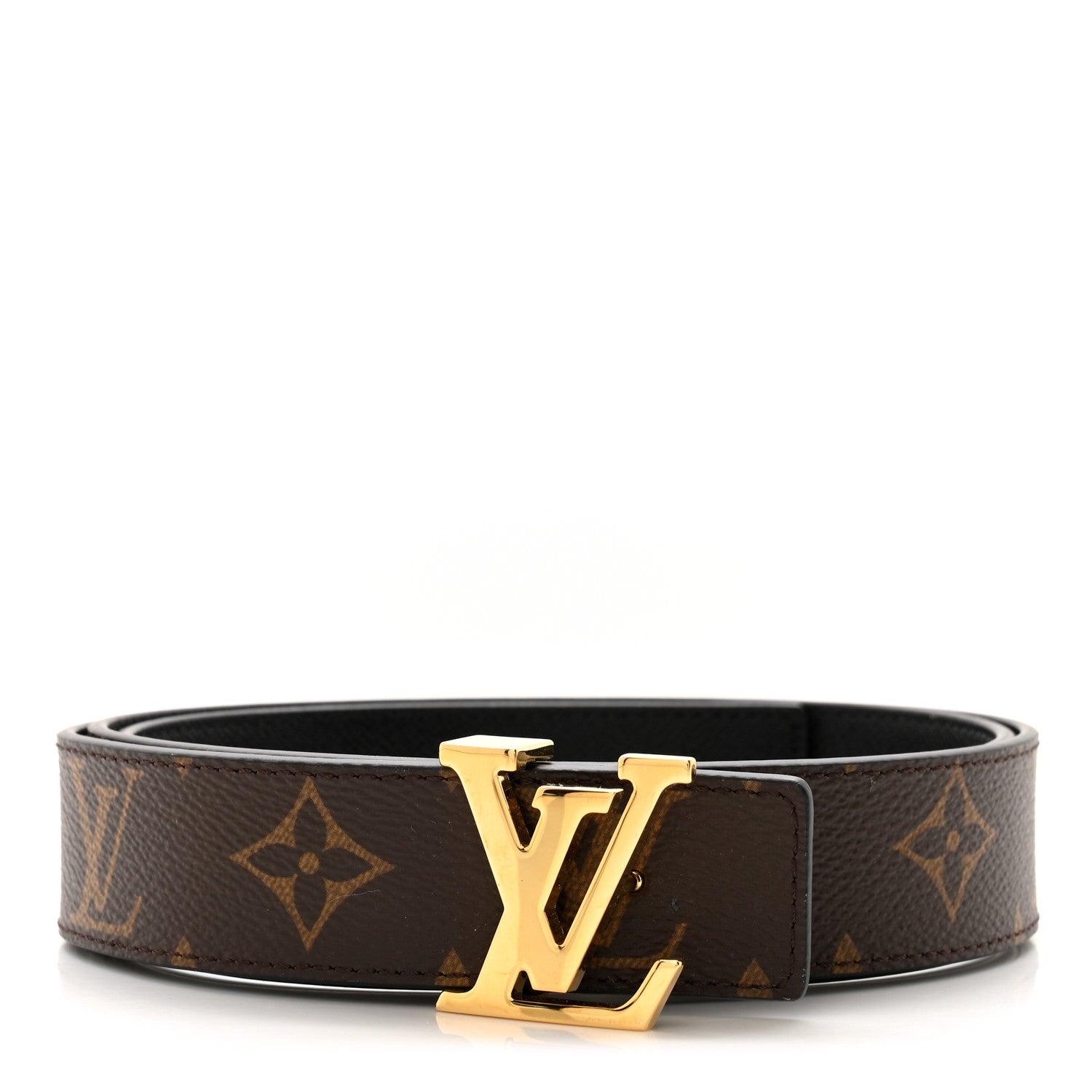 Louis Vuitton Calfskin Monogram 30mm LV Initiales Reversible Belt 90 36 Black 1 of 7