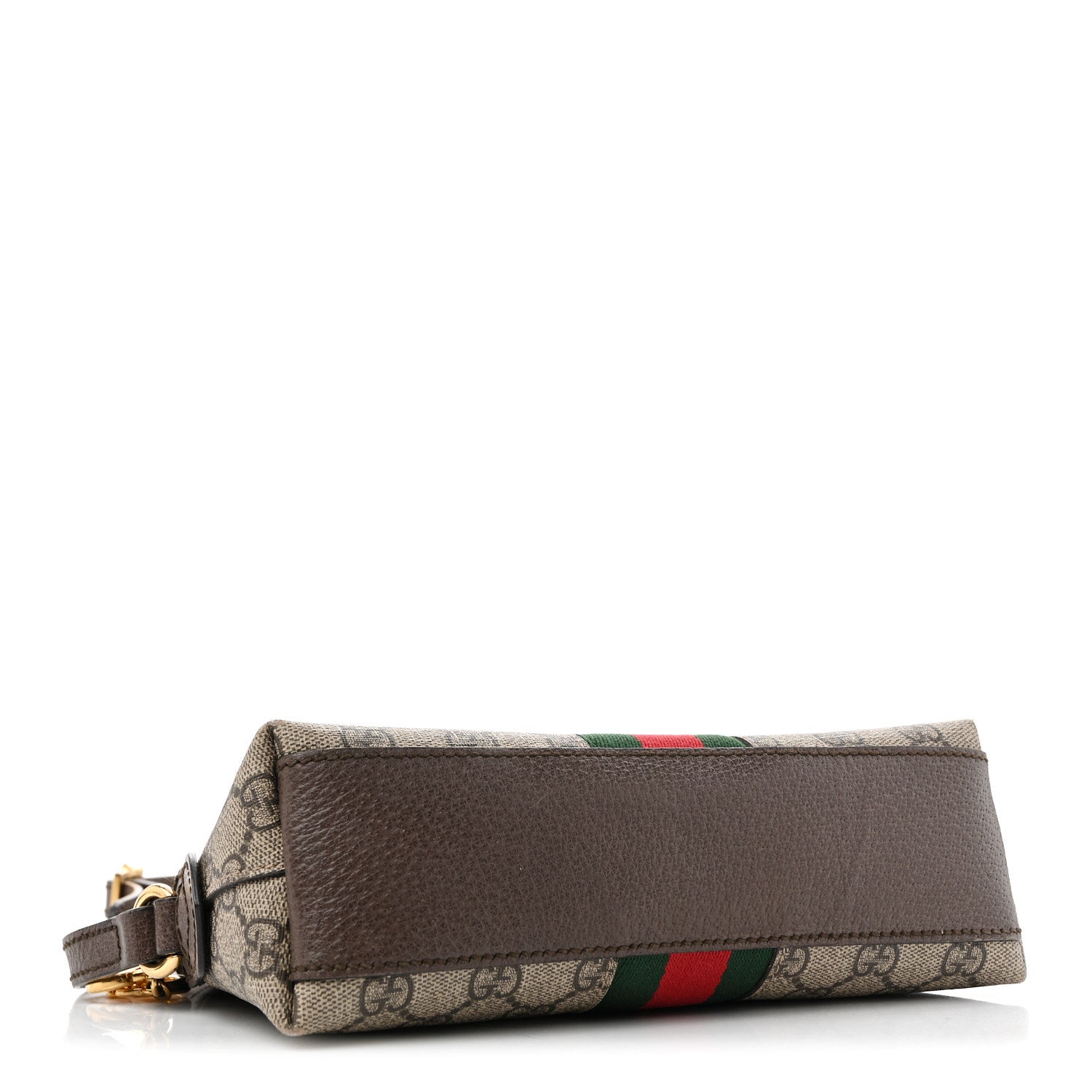 Gucci GG Supreme Monogram Textured Dollar Calfskin Web Small Ophidia Dome Shoulder Bag Beige Ebony New Acero 4 of 13