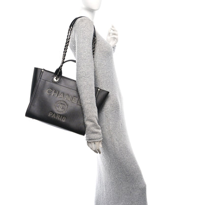 Chanel Caviar Small Studded Deauville Tote Black 2 of 10