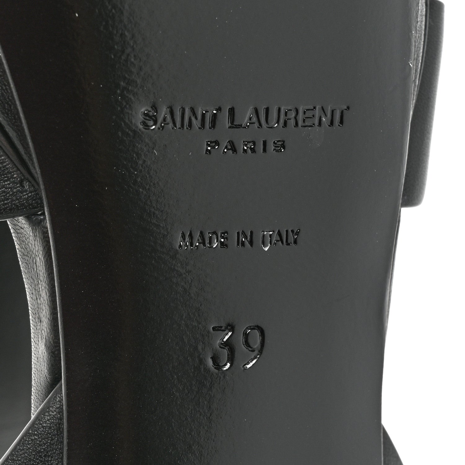 Saint Laurent Calfskin Tribute 75 Platform Sandals 39 Black 6 of 9