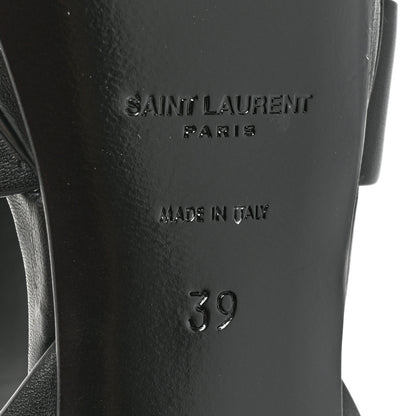 Saint Laurent Calfskin Tribute 75 Platform Sandals 39 Black 6 of 9