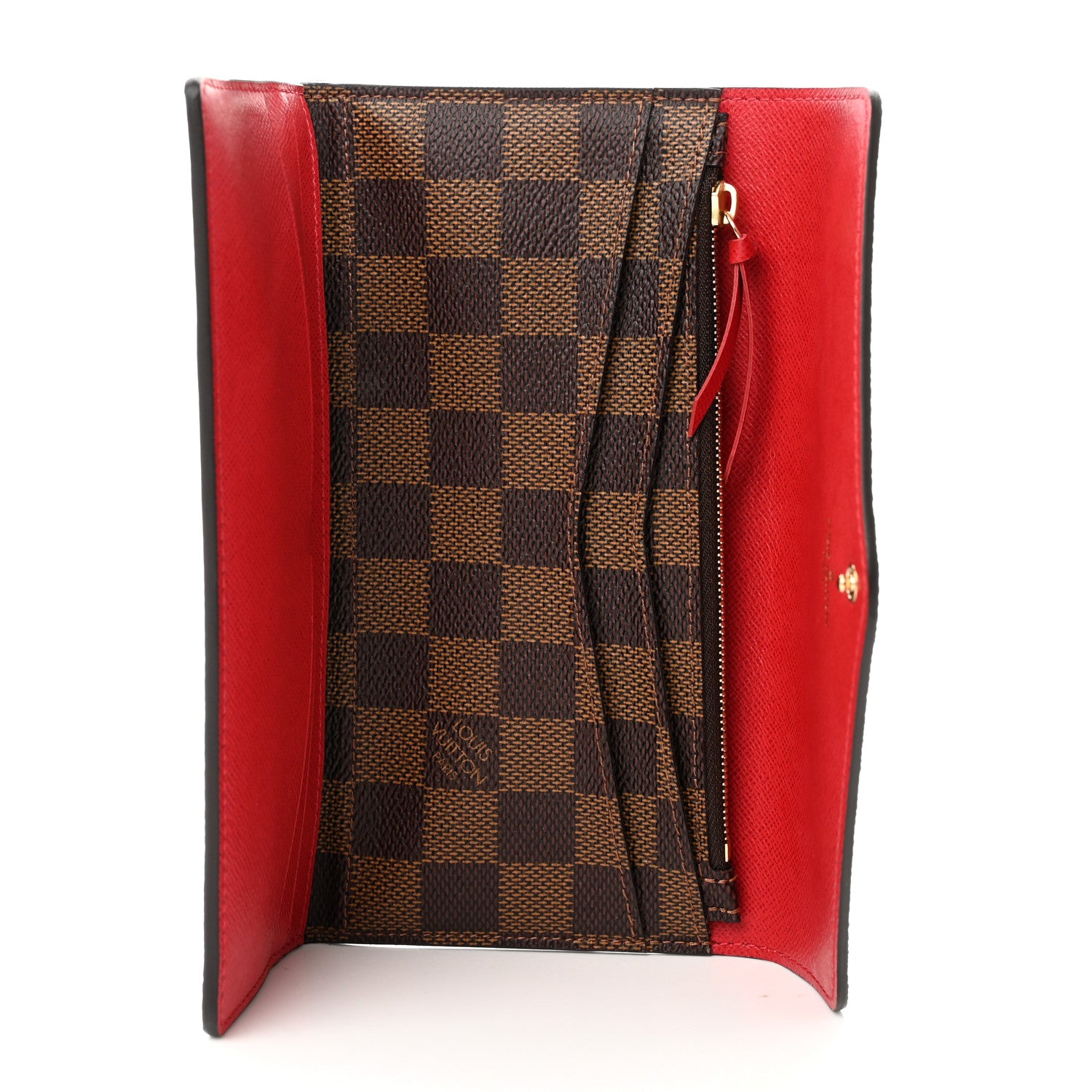 Louis Vuitton Damier Ebene Josephine Wallet Red 5 of 8