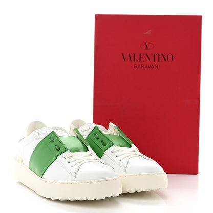 Valentino Garavani Calfskin Rockstud Untitled Open Sneakers 38.5 White Green 11 of 11