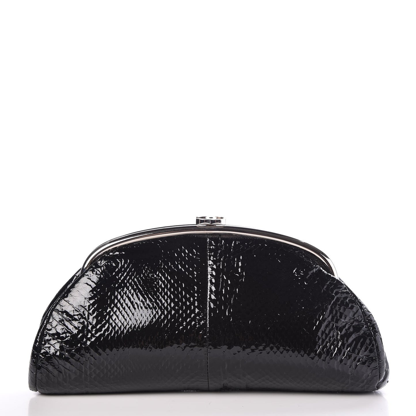 Glazed Python Timeless Clutch Black