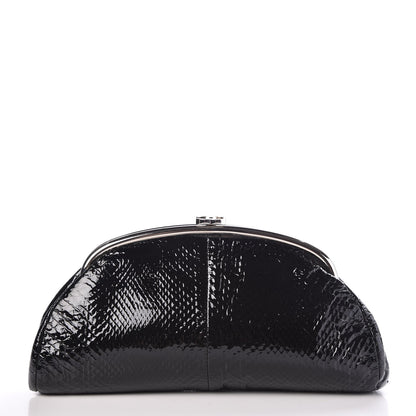Chanel Glazed Python Timeless Clutch Black 1 of 7