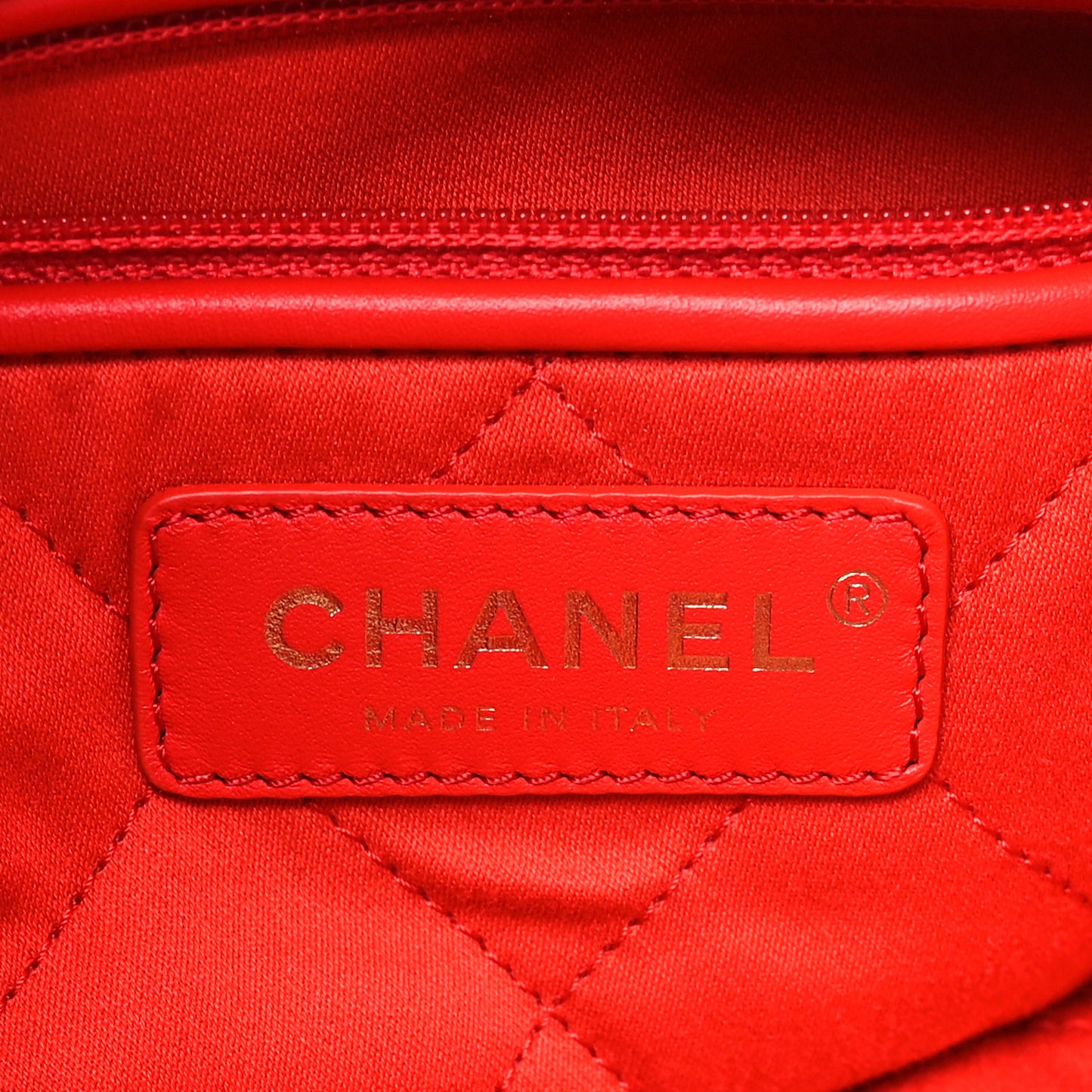 Shiny Calfskin Quilted 22 Backpack Red
