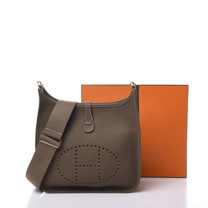 Hermes Taurillon Clemence Evelyne III PM Etoupe 10 of 10