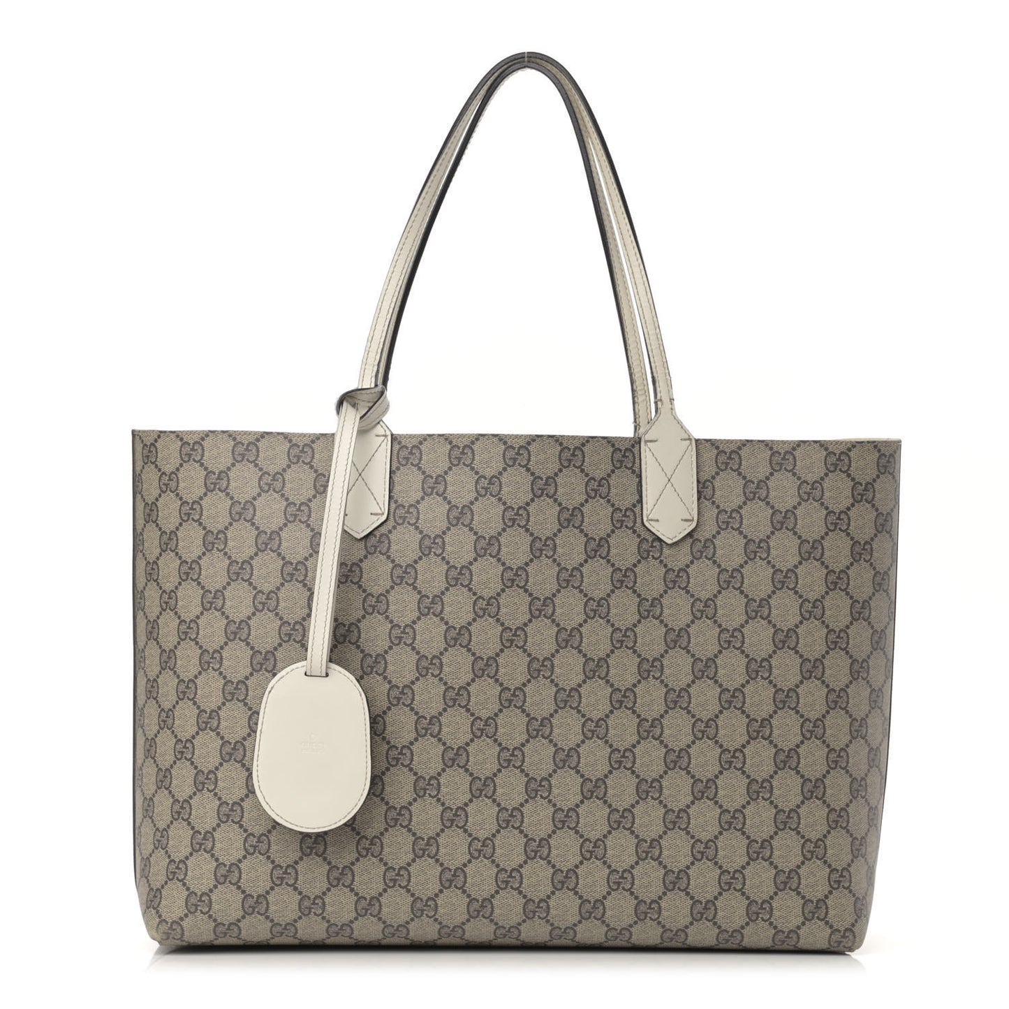 GG Supreme Monogram Medium Reversible Tote Beige White