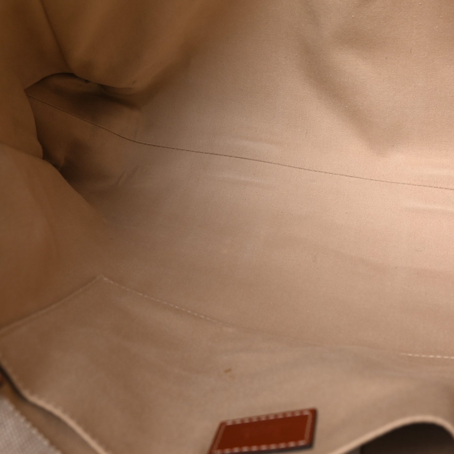 Cotton Calfskin Large Woody Ribbon Tote White Brown