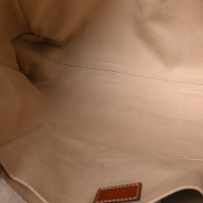 Chloe Cotton Calfskin Large Woody Ribbon Tote White Brown 5 of 9