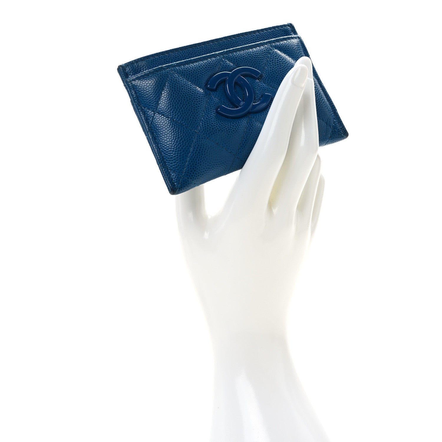 Chanel Caviar Quilted My Everything Card Holder Blue 2 of 13