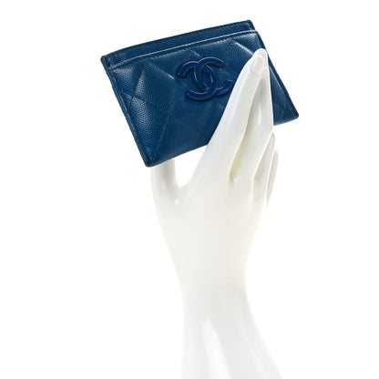 Chanel Caviar Quilted My Everything Card Holder Blue 2 of 13