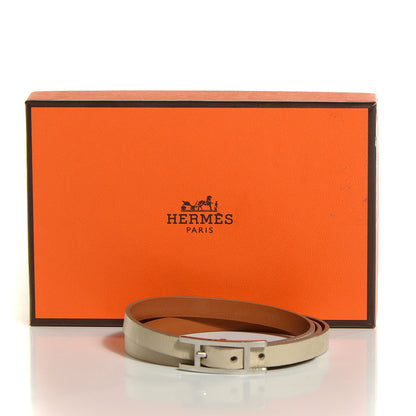 Hermes Swift Hapi 3MM Triple Tour Wrap Bracelet Small Craie 4 of 9