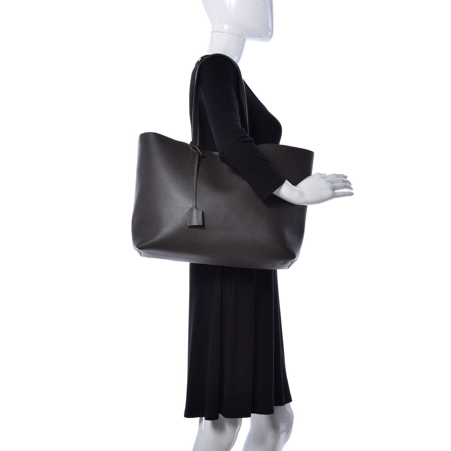 Saint Laurent Calfskin Large Shopping Tote Black Earth 2 of 10