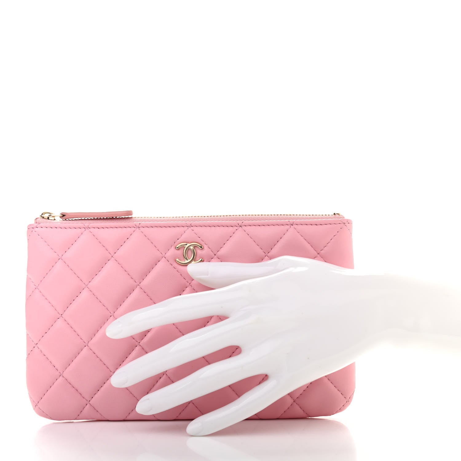 Chanel Lambskin Quilted Cosmetic Case Pink 2 of 7