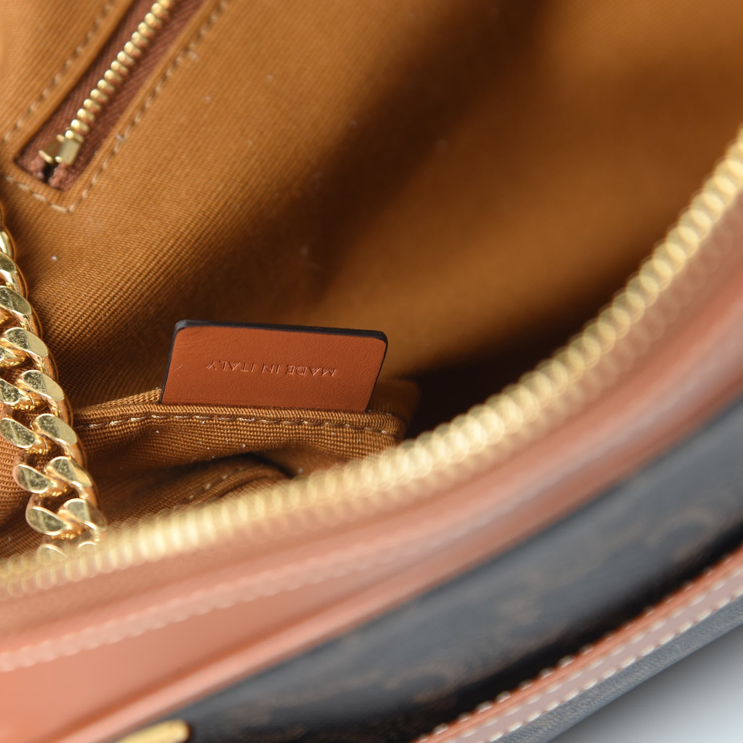 Celine Triomphe Canvas Calfskin Medium Patapans Tan 8 of 12