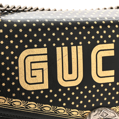 Gucci X SEGA Calfskin GUCCY Stars Medium Dionysus Shoulder Bag Black Gold 19 of 21