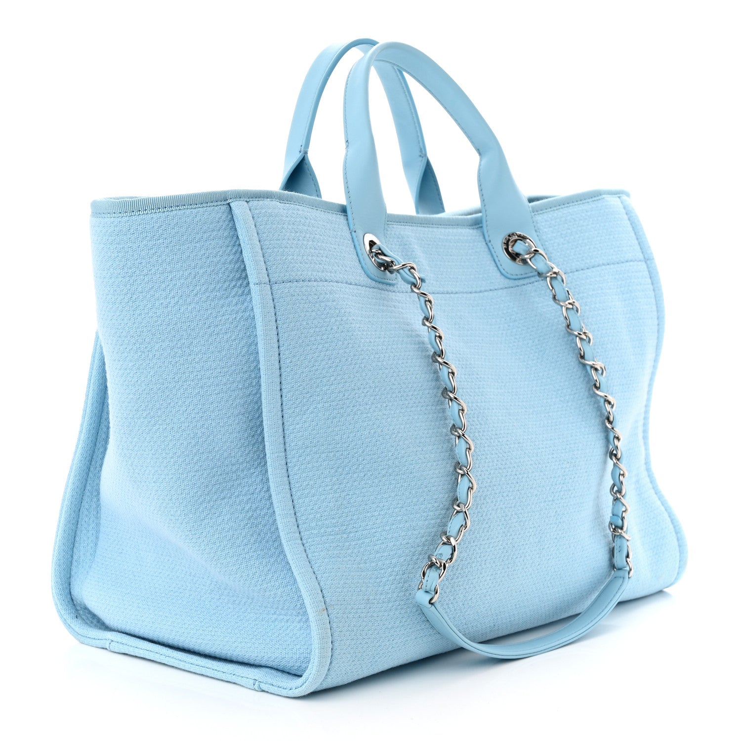 Chanel Mixed Fibers Medium Deauville Tote Light Blue 4 of 12